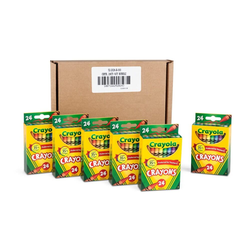 Crayola Crayons, Bulk School Supplies For Kids, 24 Count Crayon Box (Pack Of 6),